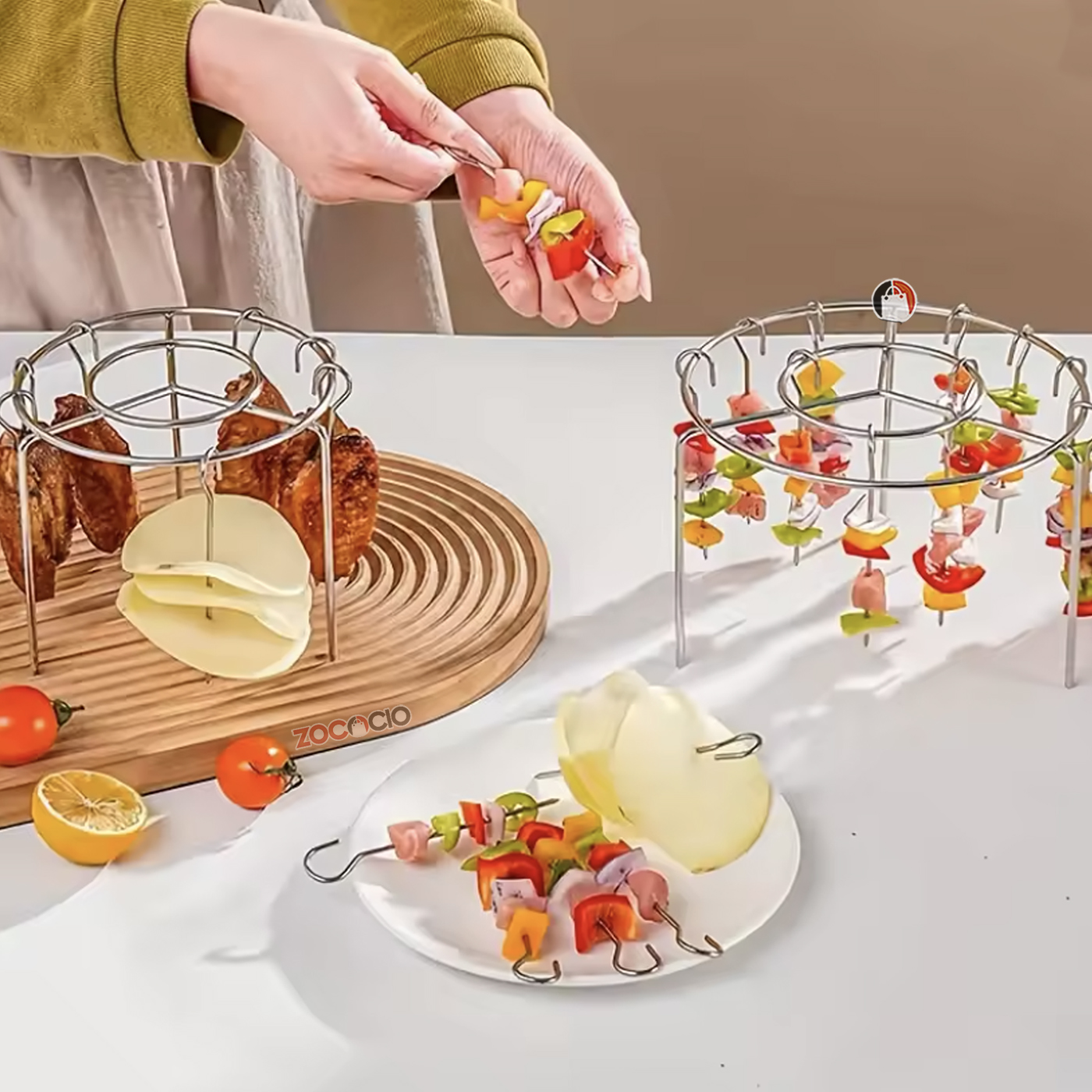 Miniatura 2 de Parrilla Redonda Brochetas En Airfryer